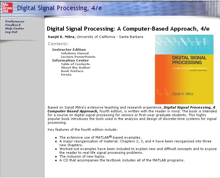 Digital Signal Processing A Computerbased Approach 4th Edition Pdf Download