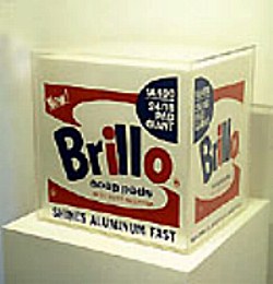 Photo of one of Warhol's Brillo Boxes